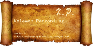 Kelemen Petróniusz névjegykártya