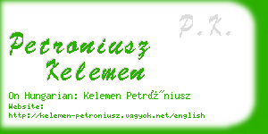 petroniusz kelemen business card